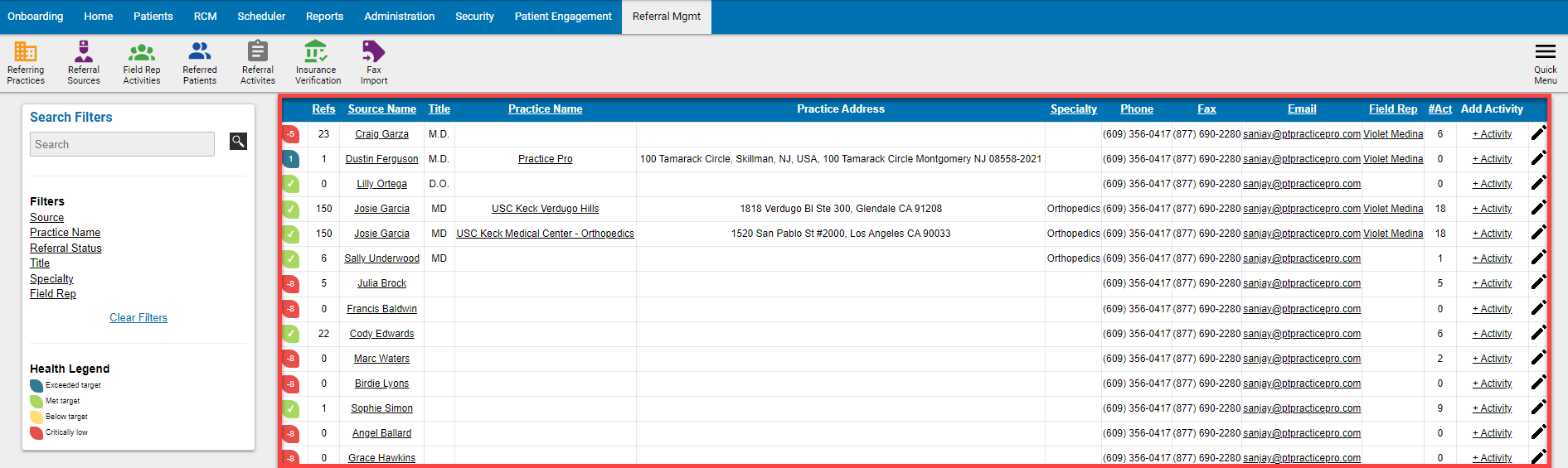 View All Referral Sources (Doctors) – Practice Pro Knowledge Base
