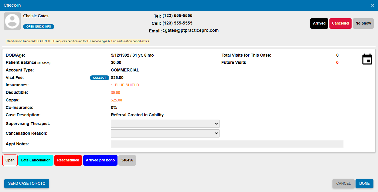 Search for an Appointment Practice Pro Knowledge Base